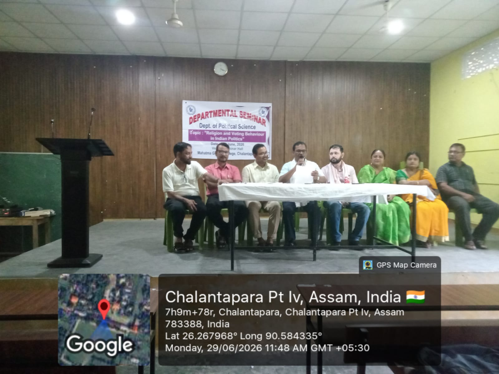 Departmental Seminar on the Topic: Religion and voting Behaviour in Indian Politics.